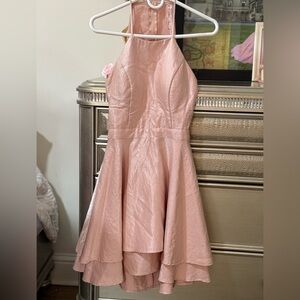 Elegant Pink Sleeveless Dress